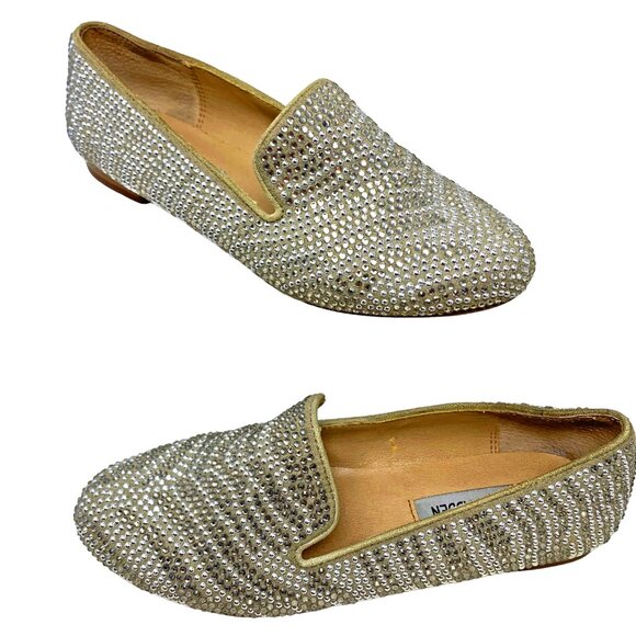 Steve Madden Concord‎ Gray Rhinestone Slip On Glam Flats - Picture 10 of 11